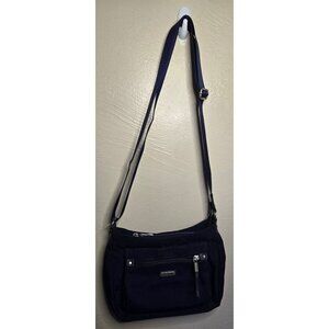 Blue Baggallini Small Crossbody Shoulder Bag Classic Carry-All Compartments